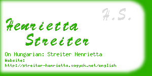 henrietta streiter business card